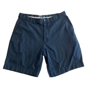 Polo Ralph Lauren Shorts Men 36 Navy Blue Red Pony Prospect Flat Chino 9" Inseam